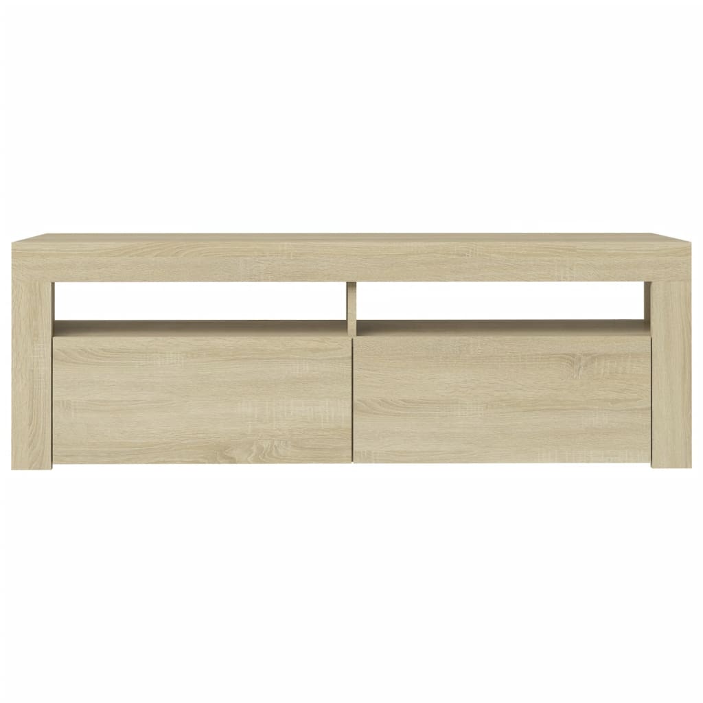Tv-Benk Med Led-Lys Sonoma Eik 120X35X40 Cm
