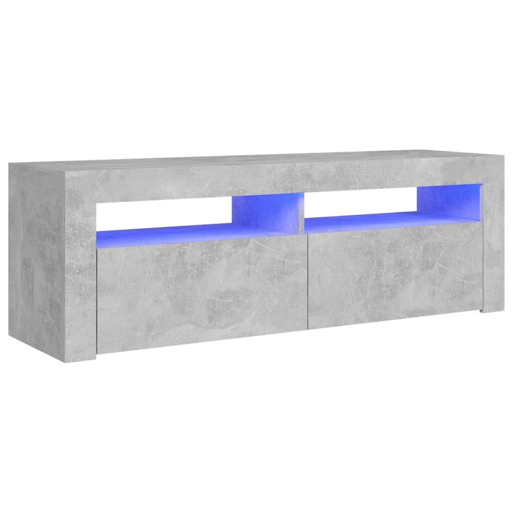 Tv-Benk Med Led-Lys Betonggrå 120X35X40 Cm