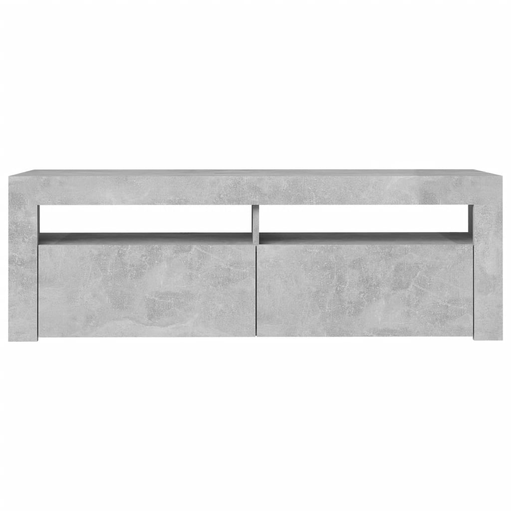 Tv-Benk Med Led-Lys Betonggrå 120X35X40 Cm