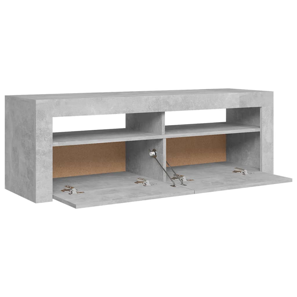 Tv-Benk Med Led-Lys Betonggrå 120X35X40 Cm