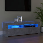 Tv-Benk Med Led-Lys Betonggrå 120X35X40 Cm