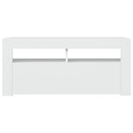 Tv-Benk Med Led-Lys Hvit 90X35X40 Cm