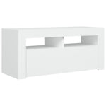 Tv-Benk Med Led-Lys Hvit 90X35X40 Cm