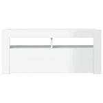 Tv-Benk Med Led-Lys Høyglans Hvit 90X35X40 Cm