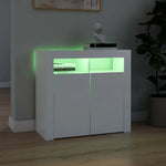 Skjenk Med Led-Lys Hvit 80X35X75 Cm