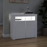 Skjenk Med Led-Lys Hvit 80X35X75 Cm
