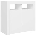 Skjenk Med Led-Lys Hvit 80X35X75 Cm