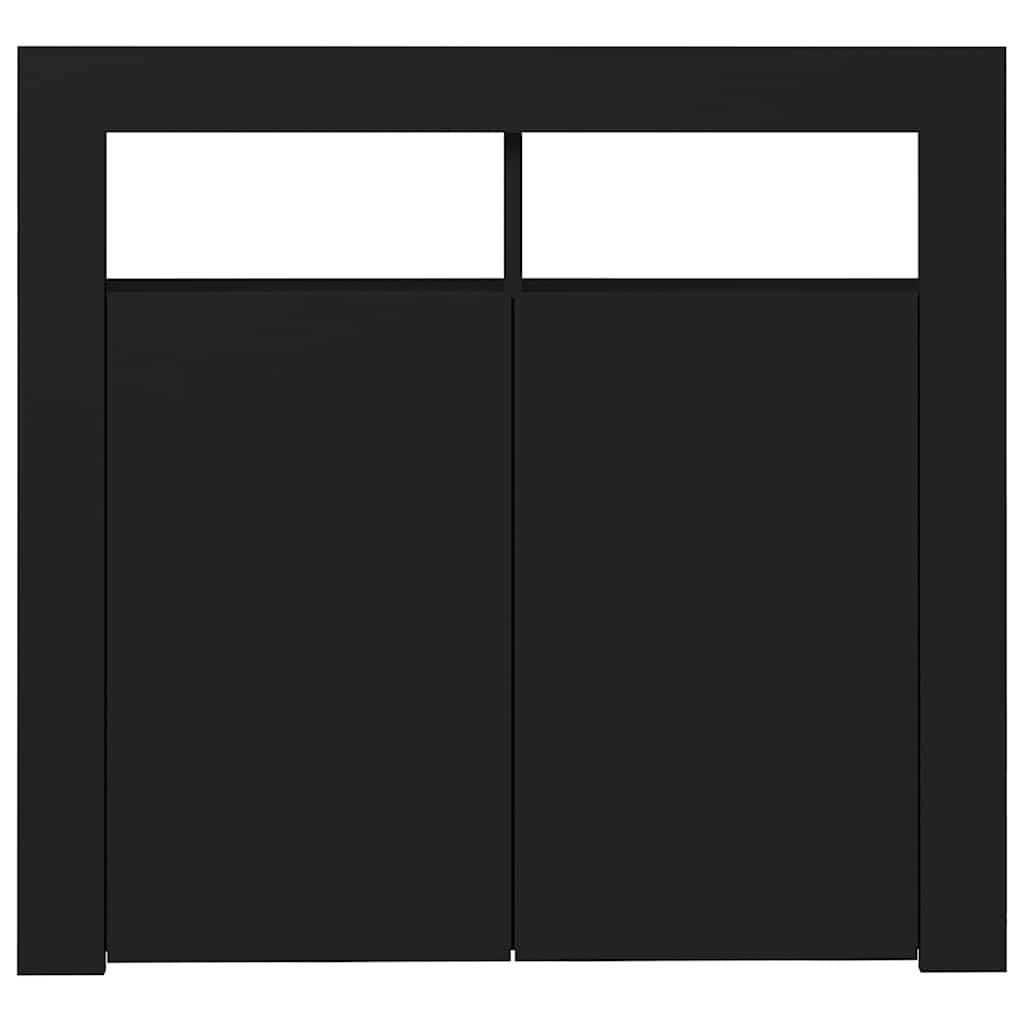 Skjenk Med Led-Lys Svart 80X35X75 Cm