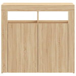 Skjenk Med Led-Lys Sonoma Eik 80X35X75 Cm