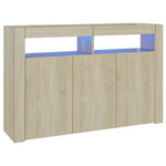 Skjenk Med Led-Lys Sonoma Eik 115,5X30X75 Cm