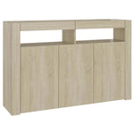 Skjenk Med Led-Lys Sonoma Eik 115,5X30X75 Cm