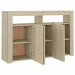 Skjenk Med Led-Lys Sonoma Eik 115,5X30X75 Cm