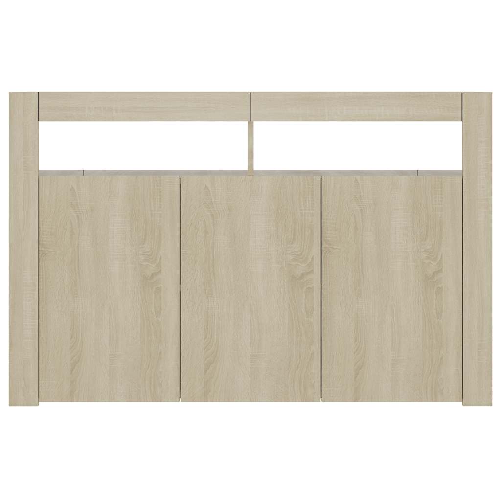 Skjenk Med Led-Lys Sonoma Eik 115,5X30X75 Cm
