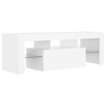Tv-Benk Med Led-Lys Hvit 120X35X40 Cm