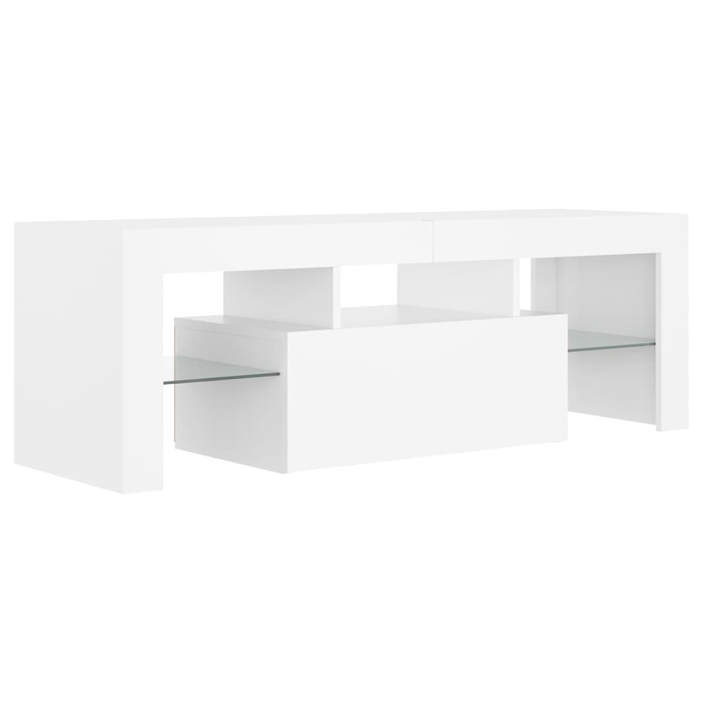 Tv-Benk Med Led-Lys Hvit 120X35X40 Cm