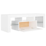 Tv-Benk Med Led-Lys Hvit 120X35X40 Cm