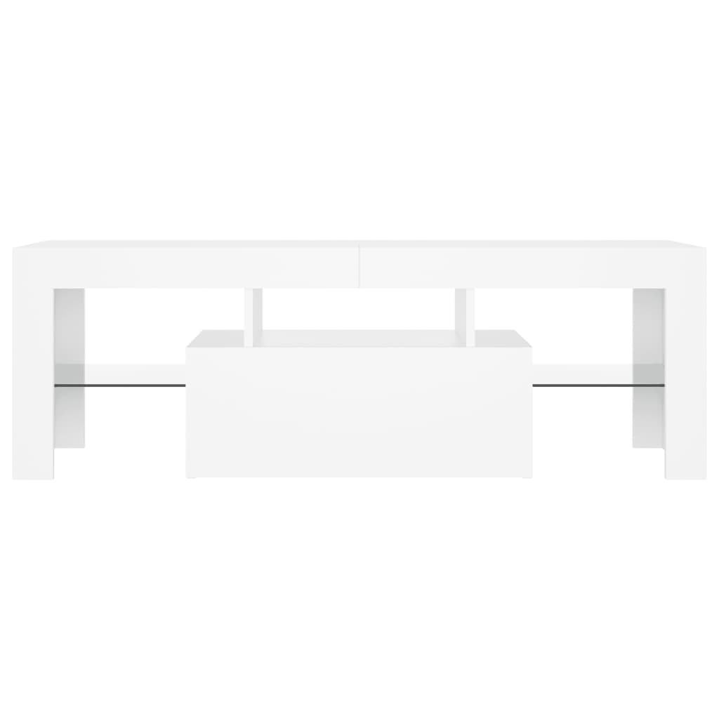 Tv-Benk Med Led-Lys Hvit 120X35X40 Cm