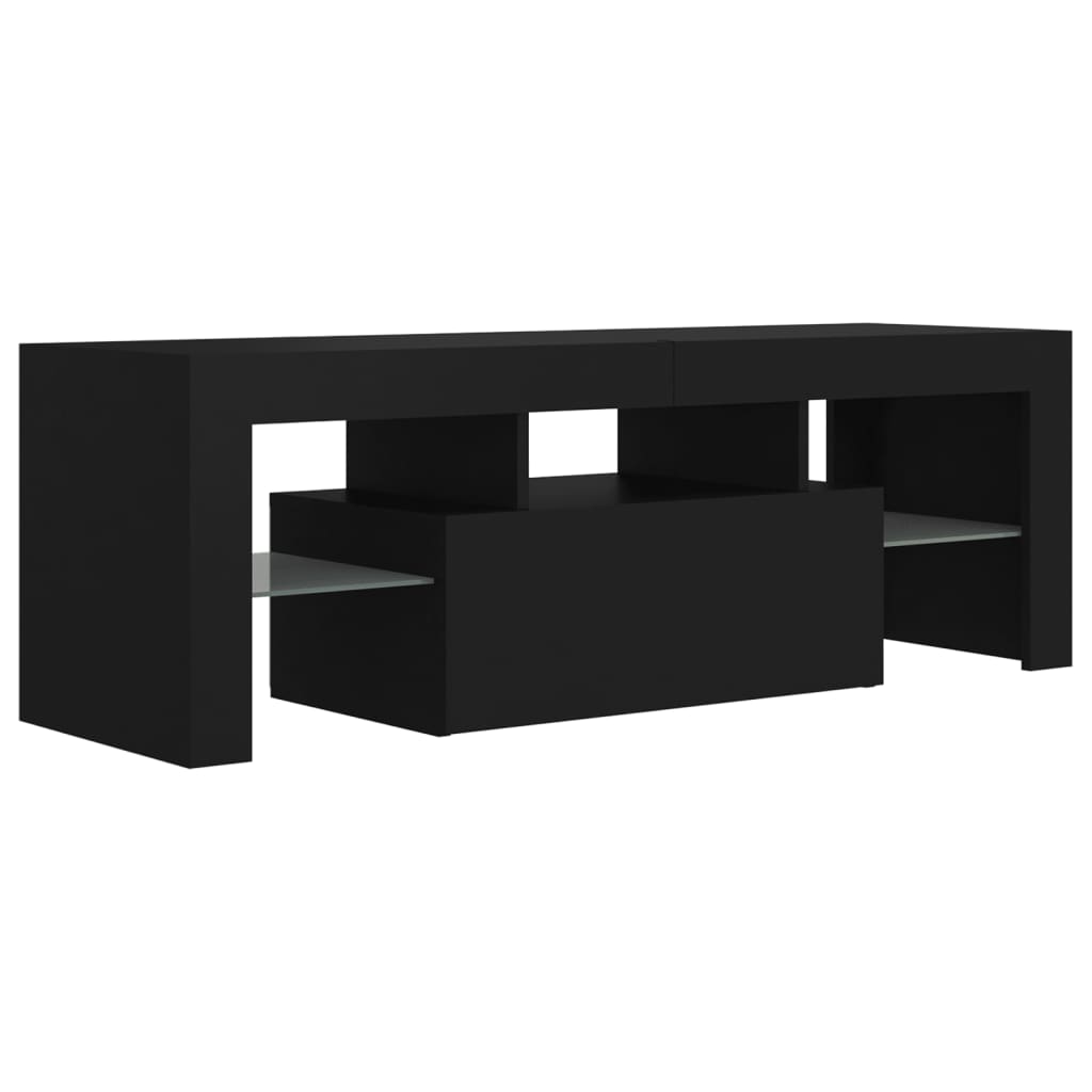 Tv-Benk Med Led-Lys Svart 120X35X40 Cm