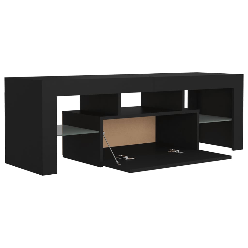 Tv-Benk Med Led-Lys Svart 120X35X40 Cm