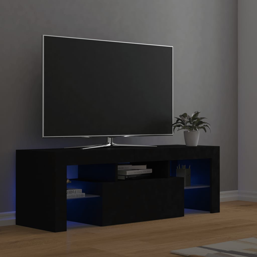 Tv-Benk Med Led-Lys Svart 120X35X40 Cm