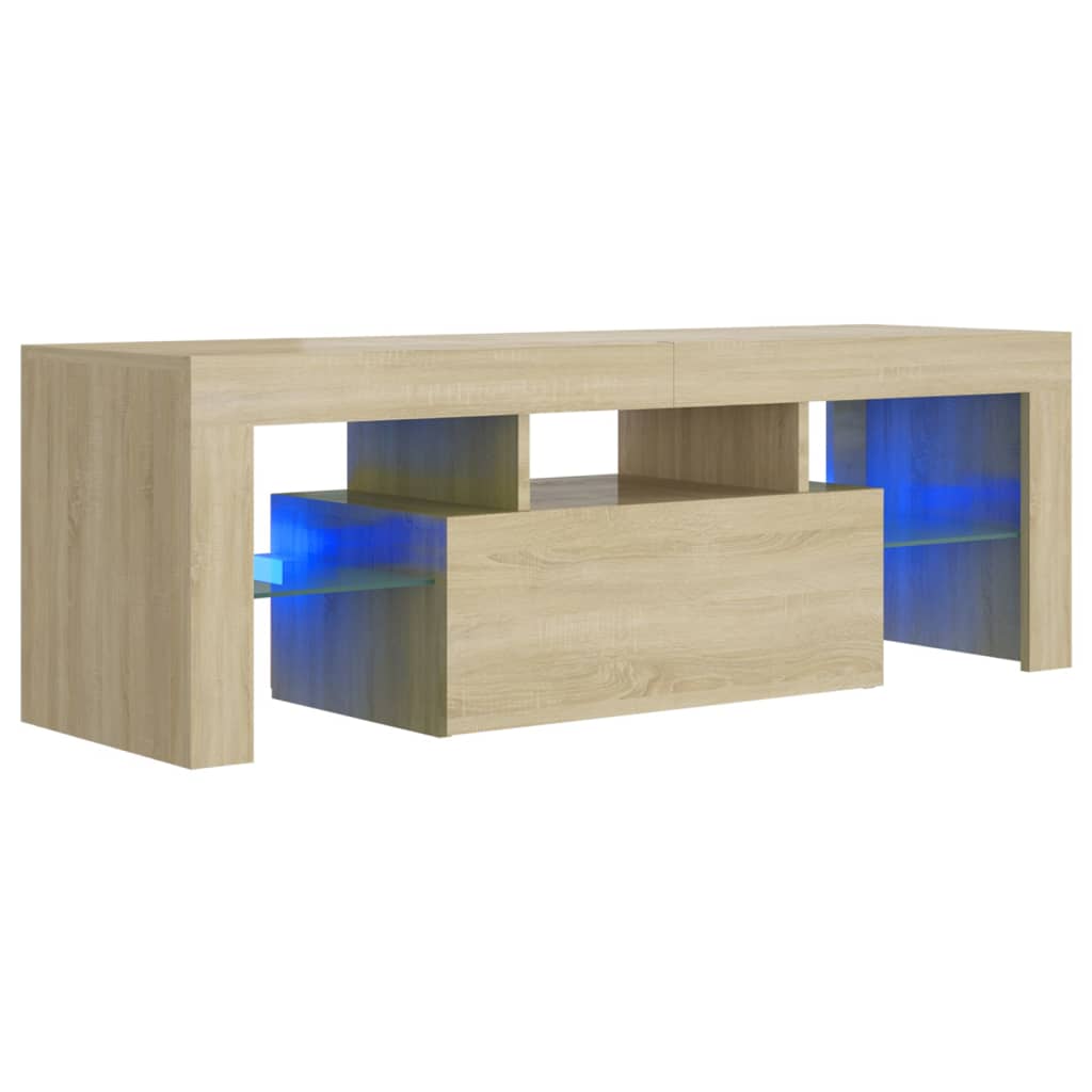 Tv-Benk Med Led-Lys Sonoma Eik 120X35X40 Cm