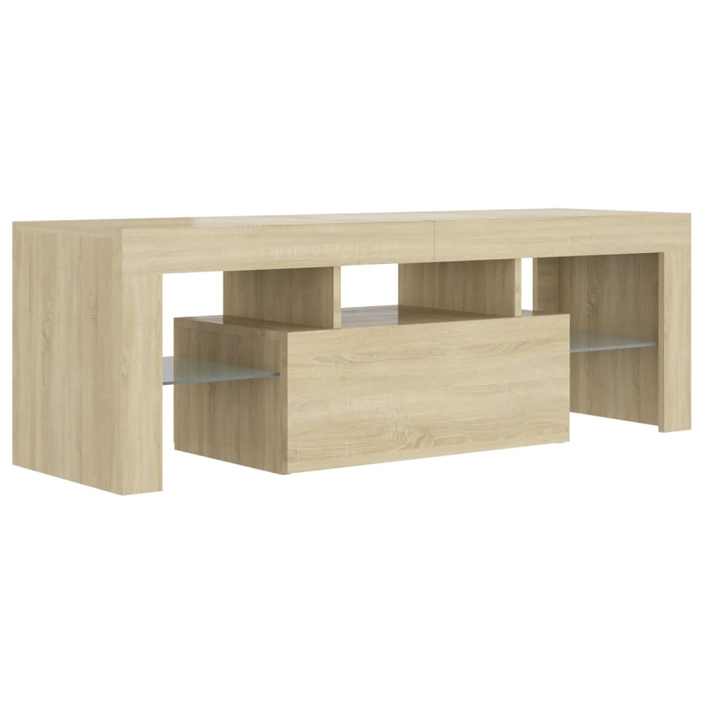 Tv-Benk Med Led-Lys Sonoma Eik 120X35X40 Cm