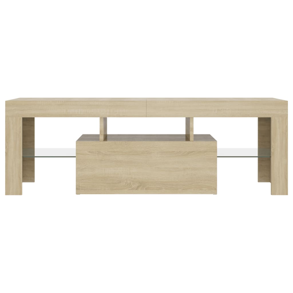 Tv-Benk Med Led-Lys Sonoma Eik 120X35X40 Cm