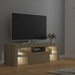 Tv-Benk Med Led-Lys Sonoma Eik 120X35X40 Cm