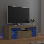 Tv-Benk Med Led-Lys Sonoma Eik 120X35X40 Cm