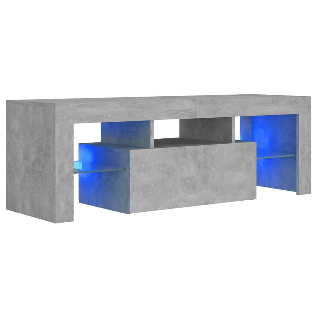 Tv-Benk Med Led-Lys Betonggrå 120X35X40 Cm