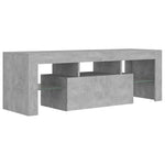 Tv-Benk Med Led-Lys Betonggrå 120X35X40 Cm