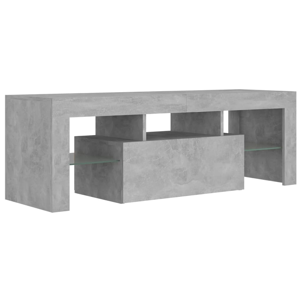 Tv-Benk Med Led-Lys Betonggrå 120X35X40 Cm