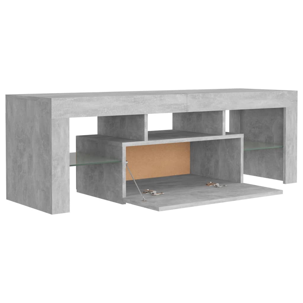 Tv-Benk Med Led-Lys Betonggrå 120X35X40 Cm