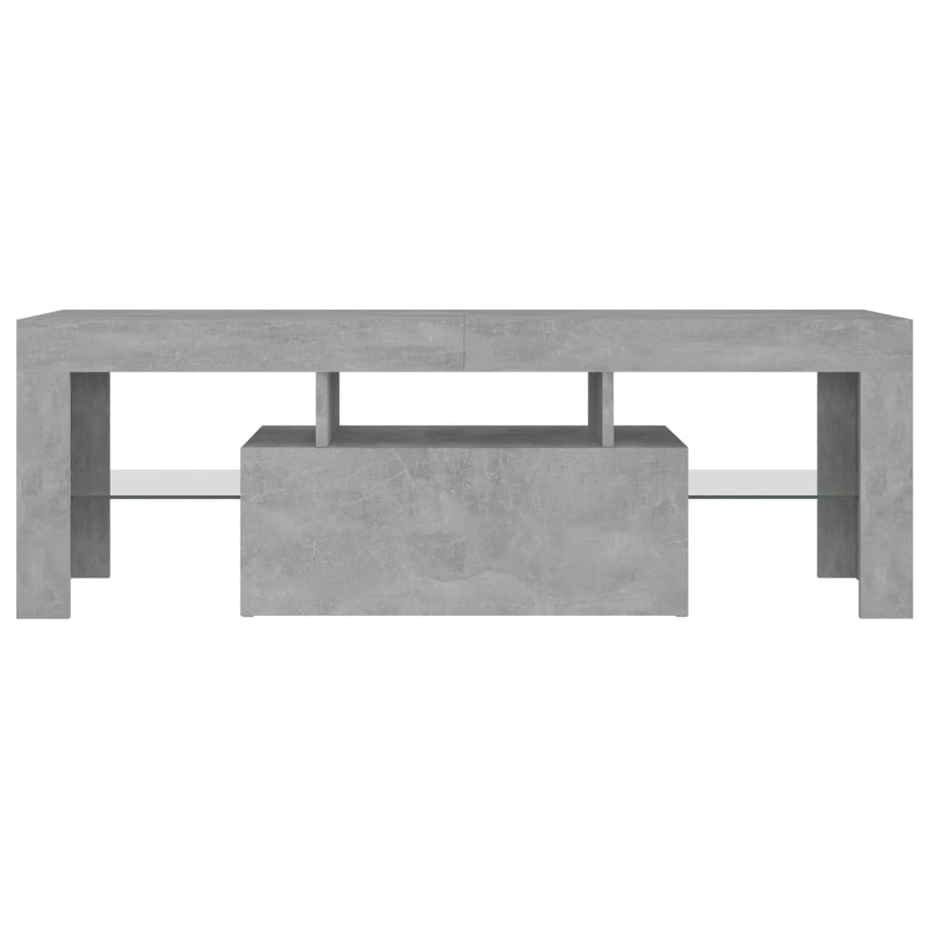 Tv-Benk Med Led-Lys Betonggrå 120X35X40 Cm