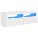 Tv-Benk Med Led-Lys Hvit 120X35X40 Cm