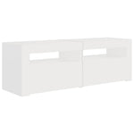 Tv-Benk Med Led-Lys Hvit 120X35X40 Cm