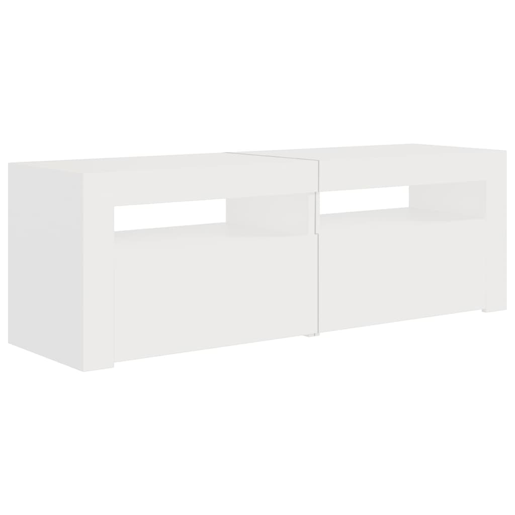 Tv-Benk Med Led-Lys Hvit 120X35X40 Cm
