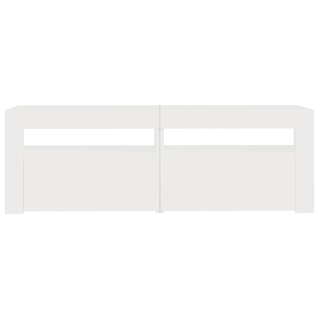 Tv-Benk Med Led-Lys Hvit 120X35X40 Cm