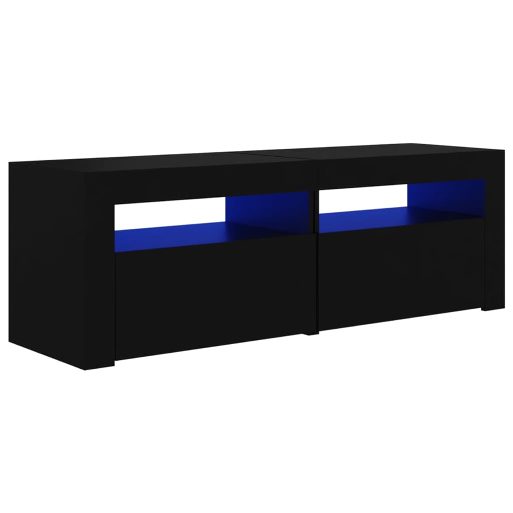 Tv-Benk Med Led-Lys Svart 120X35X40 Cm