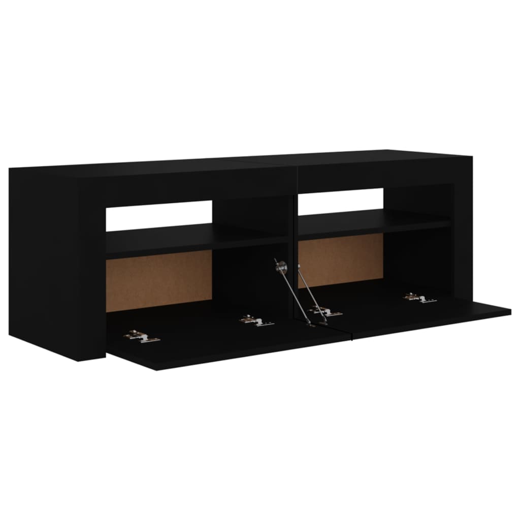Tv-Benk Med Led-Lys Svart 120X35X40 Cm