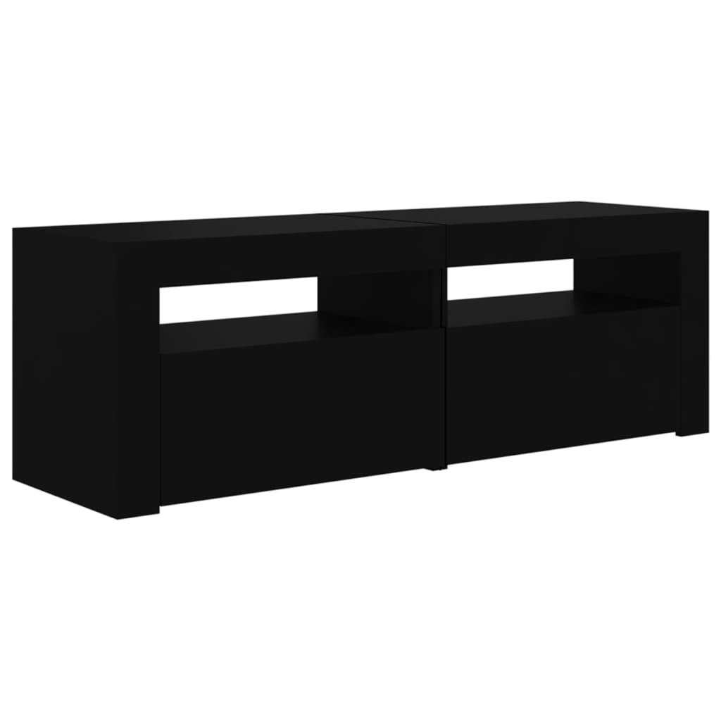 Tv-Benk Med Led-Lys Svart 120X35X40 Cm