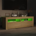 Tv-Benk Med Led-Lys Sonoma Eik 120X35X40 Cm