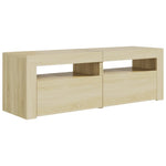 Tv-Benk Med Led-Lys Sonoma Eik 120X35X40 Cm