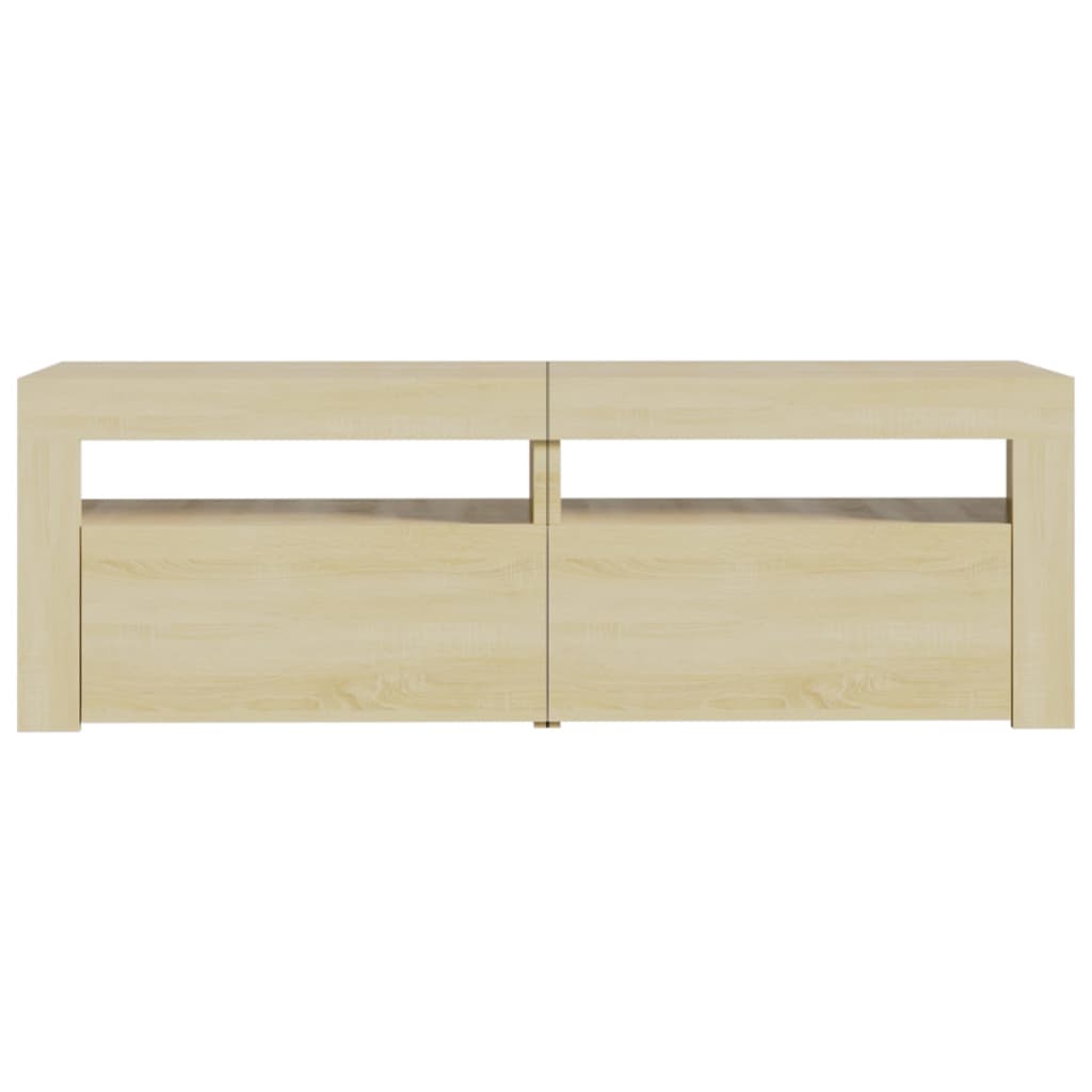 Tv-Benk Med Led-Lys Sonoma Eik 120X35X40 Cm
