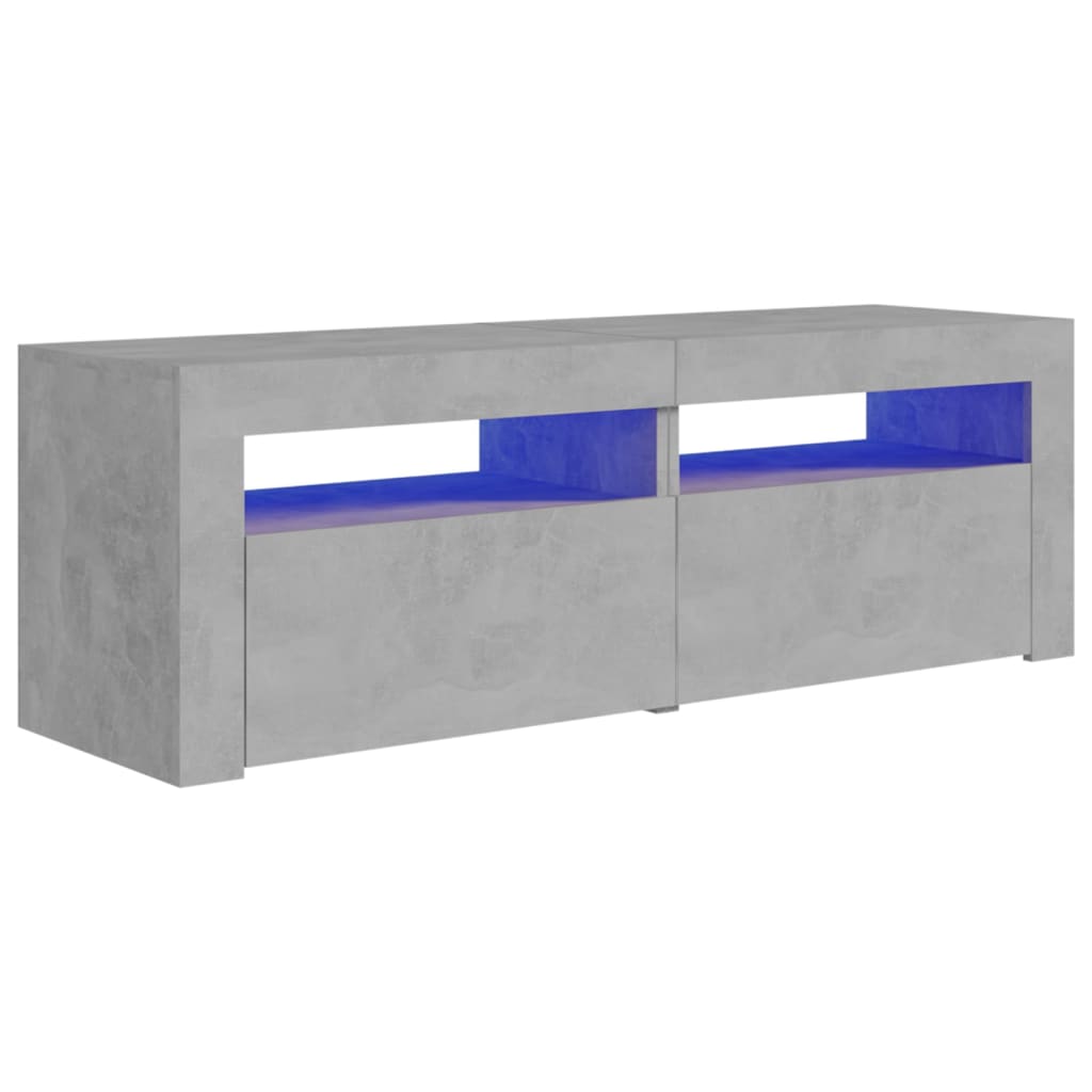 Tv-Benk Med Led-Lys Betonggrå 120X35X40 Cm