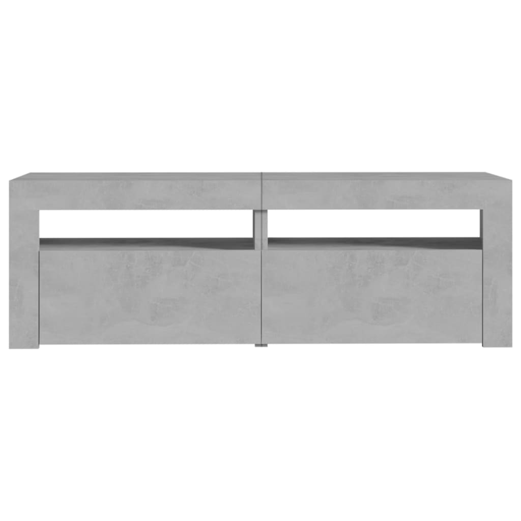 Tv-Benk Med Led-Lys Betonggrå 120X35X40 Cm