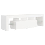 Tv-Benk Med Led-Lys Hvit 140X36,5X40 Cm