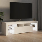 Tv-Benk Med Led-Lys Hvit 140X36,5X40 Cm
