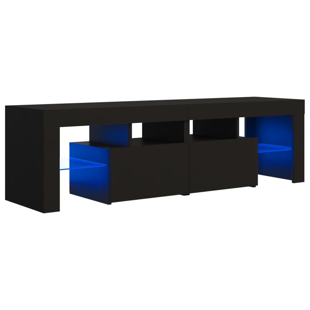 Tv-Benk Med Led-Lys Svart 140X36,5X40 Cm