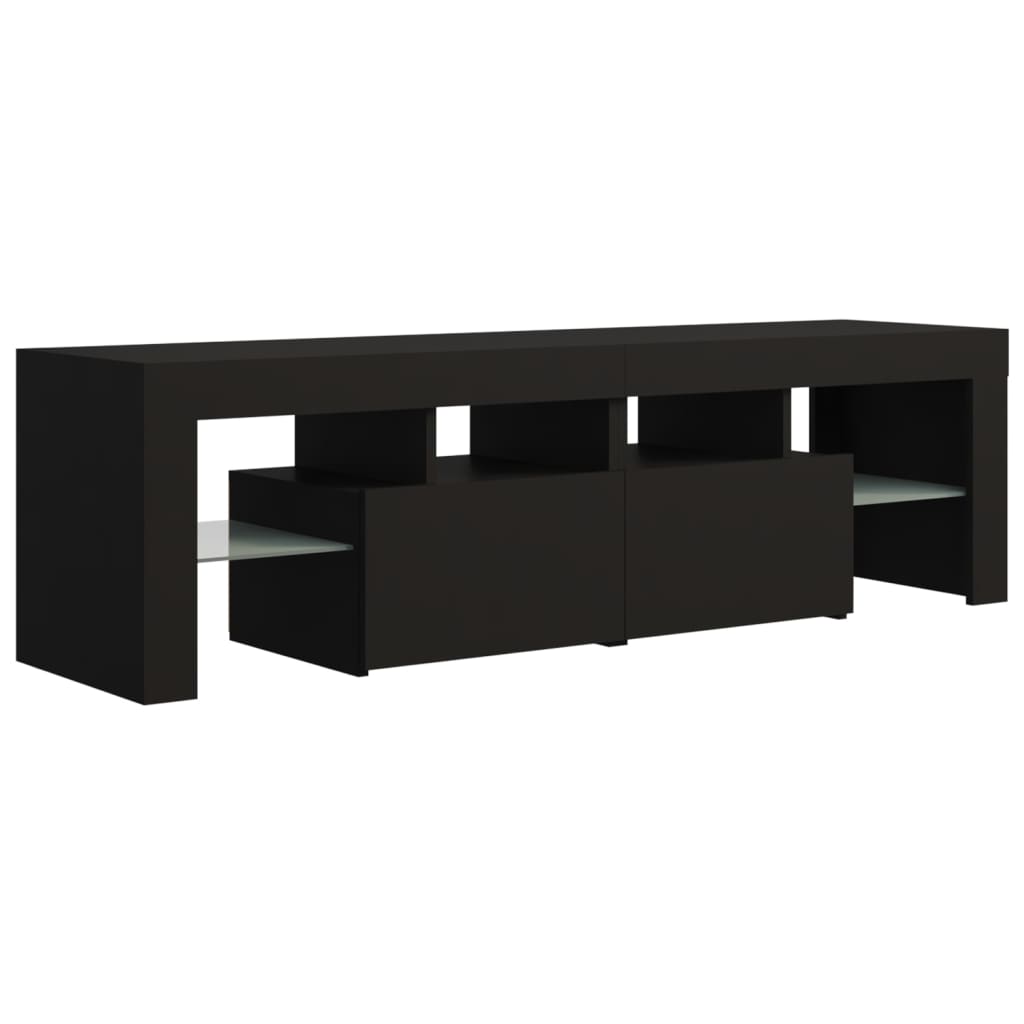 Tv-Benk Med Led-Lys Svart 140X36,5X40 Cm